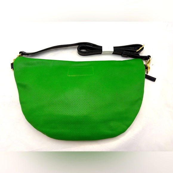 Clare V Grande Fanny Green Perforated Leather Crossbody Bag NEW - Picture 2 of 3